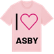 Pink Cotton t-shirt med Jag älskar Asby t-shirt stort tryck