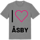 Mid Heather Gray t-shirt med Jag älskar Åsby t-shirt stort tryck