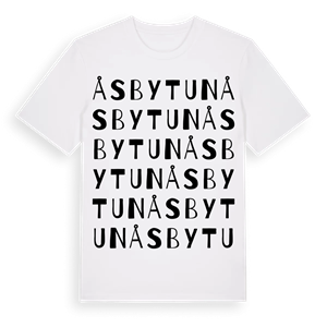 Åsbytun ordlek t-shirt – ekologisk bomull t-shirt från Pinshirt