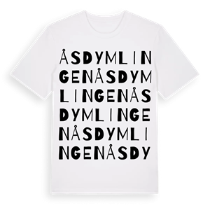Åsdymlingen ordlek t-shirt – ekologisk bomull t-shirt från Pinshirt