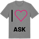 Mid Heather Gray t-shirt med Jag älskar Ask t-shirt stort tryck