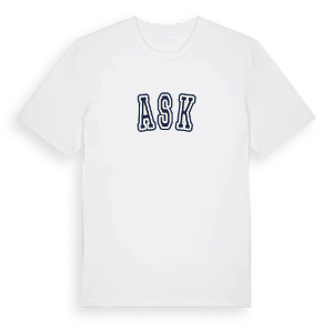 Ask college t-shirt – ekologisk bomull t-shirt från Pinshirt