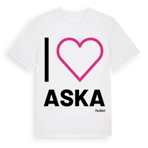Jag älskar Aska t-shirt stort tryck – ekologisk bomull t-shirt från Pinshirt