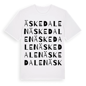 Äskedalen ordlek t-shirt – ekologisk bomull t-shirt från PinShirt