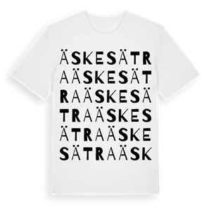 Äskesätra ordlek t-shirt – ekologisk bomull t-shirt från Pinshirt