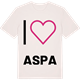 Vintage White t-shirt med Jag älskar Aspa t-shirt stort tryck