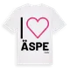 White t-shirt med Jag älskar Äspe t-shirt stort tryck