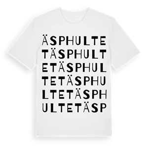 Äsphultet ordlek t-shirt – ekologisk bomull t-shirt från Pinshirt