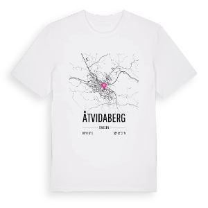 Åtvidaberg karta t-shirt – ekologisk bomull t-shirt från Pinshirt