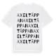 White t-shirt med Axeltäppan ordlek t-shirt