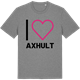 Mid Heather Gray t-shirt med Jag älskar Axhult t-shirt stort tryck