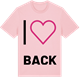 Pink Cotton t-shirt med Jag älskar Back t-shirt stort tryck