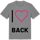 Mid Heather Gray t-shirt med Jag älskar Back t-shirt stort tryck