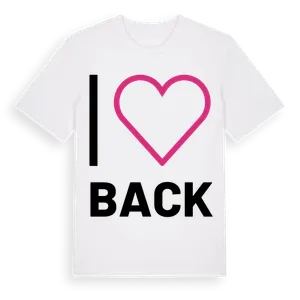 Jag älskar Back t-shirt stort tryck – ekologisk bomull t-shirt från Pinshirt