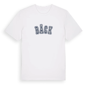 Bäck college t-shirt – ekologisk bomull t-shirt från Pinshirt