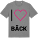 Mid Heather Gray t-shirt med Jag älskar Bäck t-shirt stort tryck