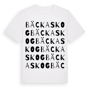 Bäckaskog ordlek t-shirt – ekologisk bomull t-shirt från Pinshirt