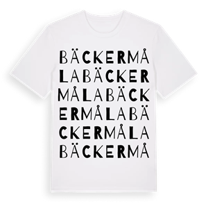Bäckermåla ordlek t-shirt – ekologisk bomull t-shirt från Pinshirt