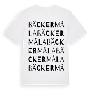 Bäckermåla ordlek t-shirt – ekologisk bomull t-shirt från Pinshirt