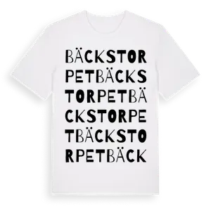 Bäckstorpet ordlek t-shirt – ekologisk bomull t-shirt från Pinshirt