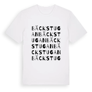 Bäckstugan ordlek t-shirt – ekologisk bomull t-shirt från Pinshirt