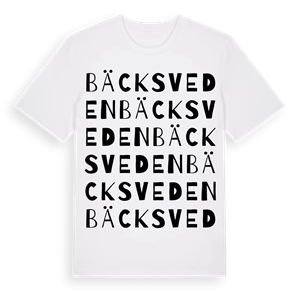 Bäcksveden ordlek t-shirt – ekologisk bomull t-shirt från Pinshirt