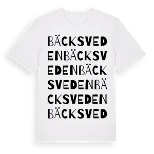 Bäcksveden ordlek t-shirt – ekologisk bomull t-shirt från Pinshirt