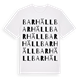 White t-shirt med Barhäll ordlek t-shirt