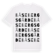 White t-shirt med Båsebergsgärde ordlek t-shirt