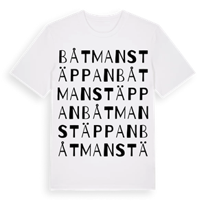 Båtmanstäppan ordlek t-shirt – ekologisk bomull t-shirt från Pinshirt