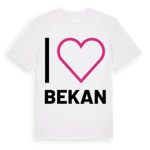 Jag älskar Bekan t-shirt stort tryck – ekologisk bomull t-shirt från Pinshirt