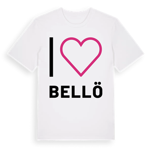 Jag älskar Bellö t-shirt stort tryck – ekologisk bomull t-shirt från Pinshirt