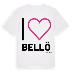 Jag älskar Bellö t-shirt stort tryck – ekologisk bomull t-shirt från Pinshirt