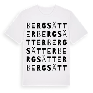 Bergsätter ordlek t-shirt – ekologisk bomull t-shirt från Pinshirt