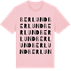 Pink Cotton t-shirt med Berlund ordlek t-shirt