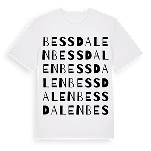 Bessdalen ordlek t-shirt – ekologisk bomull t-shirt från Pinshirt