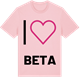 Pink Cotton t-shirt med Jag älskar Beta t-shirt stort tryck