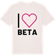 Vintage White t-shirt med Jag älskar Beta t-shirt stort tryck
