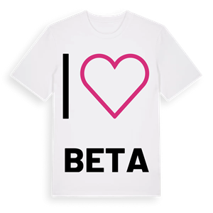 Jag älskar Beta t-shirt stort tryck – ekologisk bomull t-shirt från Pinshirt