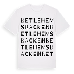 Betlehemsbacken ordlek t-shirt – ekologisk bomull t-shirt från Pinshirt
