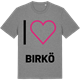 Mid Heather Gray t-shirt med Jag älskar Birkö t-shirt stort tryck