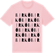 Pink Cotton t-shirt med Birkö ordlek t-shirt