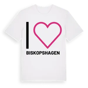 Jag älskar Biskopshagen t-shirt stort tryck – ekologisk bomull t-shirt från Pinshirt