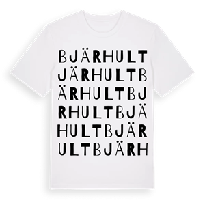 Bjärhult ordlek t-shirt – ekologisk bomull t-shirt från Pinshirt