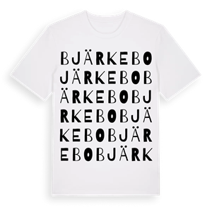 Bjärkebo ordlek t-shirt – ekologisk bomull t-shirt från Pinshirt