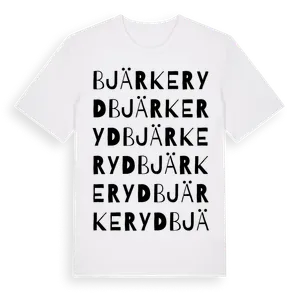 Bjärkeryd ordlek t-shirt – ekologisk bomull t-shirt från Pinshirt