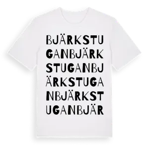 Bjärkstugan ordlek t-shirt – ekologisk bomull t-shirt från Pinshirt