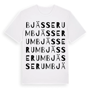 Bjässerum ordlek t-shirt – ekologisk bomull t-shirt från Pinshirt
