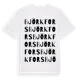 White t-shirt med Björkfors ordlek t-shirt