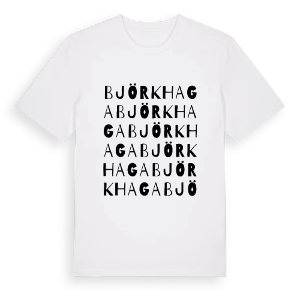 Björkhaga ordlek t-shirt – ekologisk bomull t-shirt från PinShirt